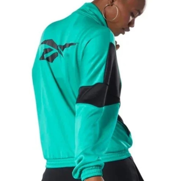 NWT!! Reebok Classic Vintage Tracktop Zip Up Jacket in Emerald Green - Picture 7 of 13